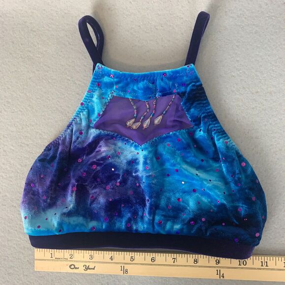 Mara Dancewear Child Large Contemporary Set Velvet Beaded Skort & Top Perform - Picture 2 of 8